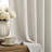Pinch Pleated Light Filtering Linen Blended Curtains, Boho Back Tab Semi Sheer Drapes with Metal Rings and adjustable Hooks for Living Room Bedroom,2Panels,Cream Beige-532502712-532502718