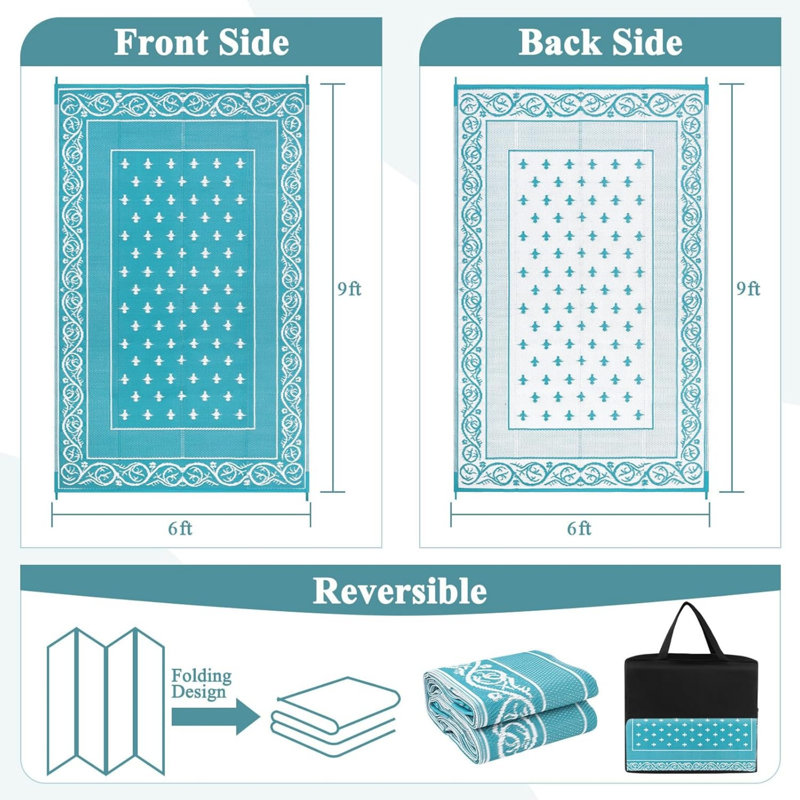 Outdoor Rug, Rectangle 6' x 9'