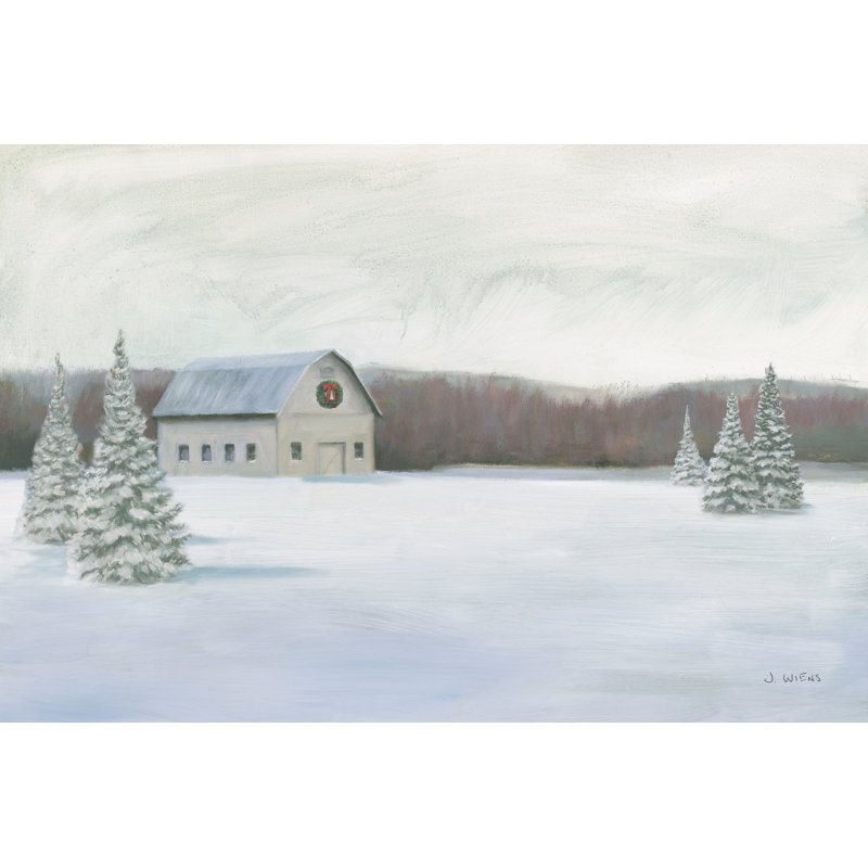 Holiday Winter Barn by James Wiens - Wrapped Canvas Painting, 51cm H x 76cm W x 3.8cm D