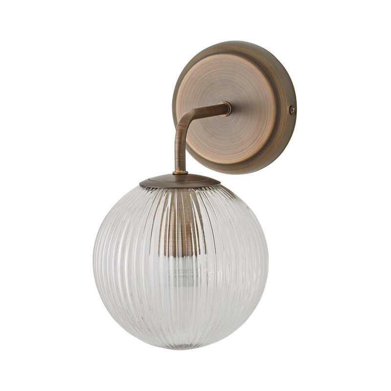Springlake Armed Sconce, 1, Brushed Brass, 26cmH x 15cmW x 19cmD