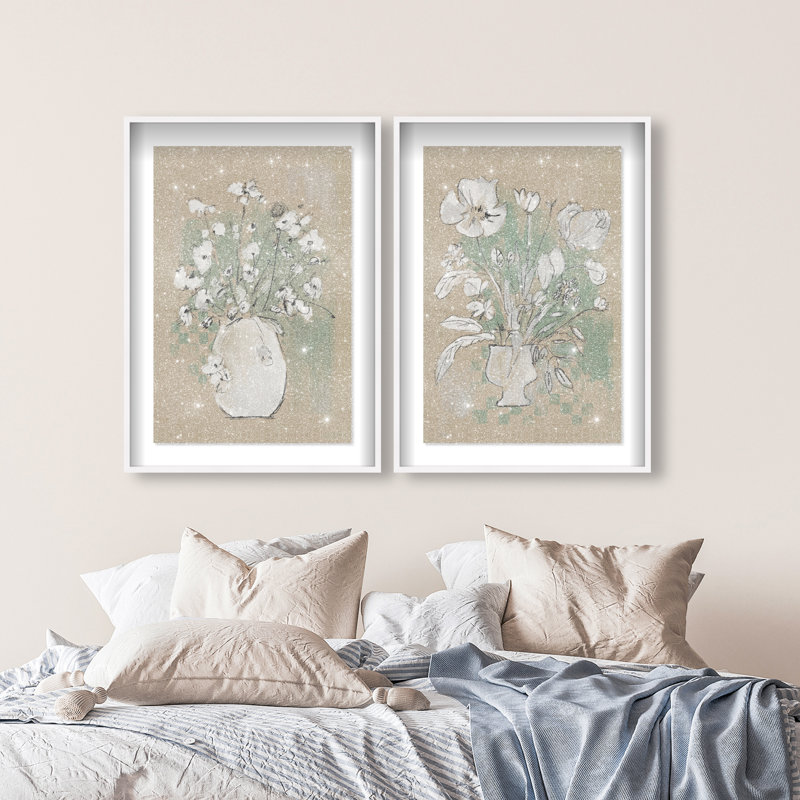 Spring Energy Set by Oliver Gal, 46.5" H x 31.5" W, White Shadowbox