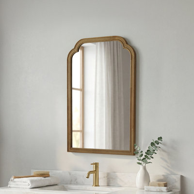 Ancalin Solid Wood Arched Wall Mirror
