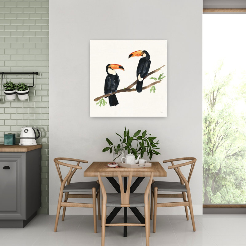 Art tropical, oiseau tropical, oiseau, art tropical, H 32 po x l 32 po