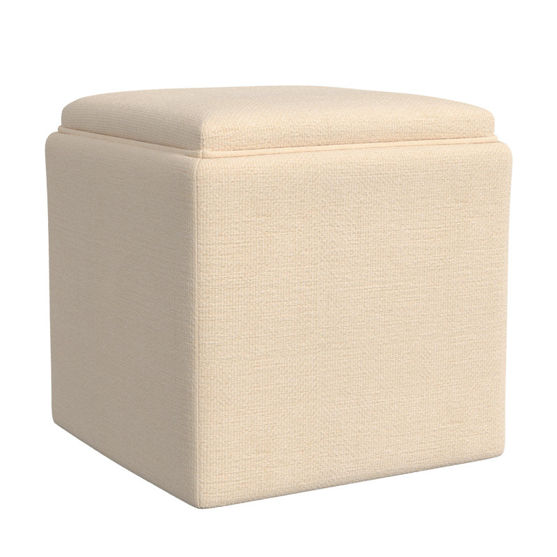 Repose-pieds avec rangement Homepop, Crème, crème