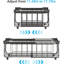 2 Pack Expandable Chest Freezer Basket Organiser, Stackable Metal Wire Kitchen Storage Boxes with Fold Down Handles, Load 15KG, Pantry Freezer Storage Bins for Bulk Meat & Frozen Food