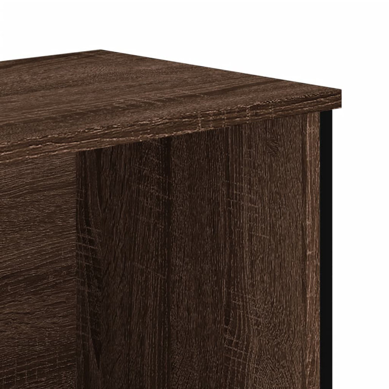 Bibliothèque vidaXL Bois d'ingénierie, métal, Chêne brun, (3 tablettes) H 41,7 po x l 19,7 po x P 12,2 po