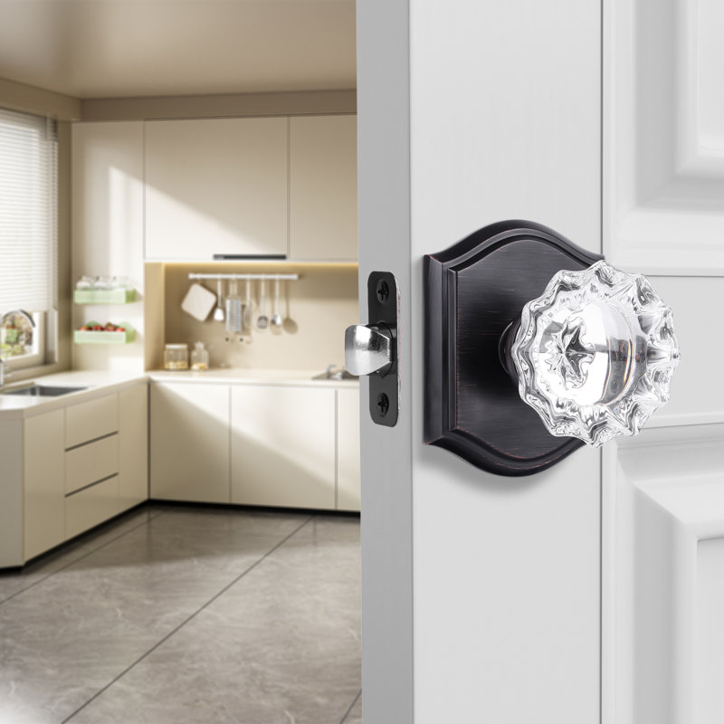 Boutons de porte en cristal Coolnews Retro Elegant Series, Bronze frotté à l'huile
