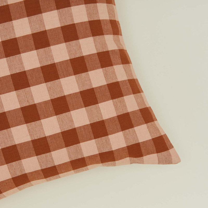 Essential Square Pillow Cover & Insert, Blush/Terracotta