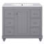 Ensemble de meuble-lavabo moderne avec lavabo en céramique 36 po x 18,3 po x 34,1 po, 4 tiroirs et 1 porte, rangement polyvalent, tablette réglable, cadre en bois massif et panneau de fibres à densité moyenne (ancien SKU: SV000016AAK-1)-114864610