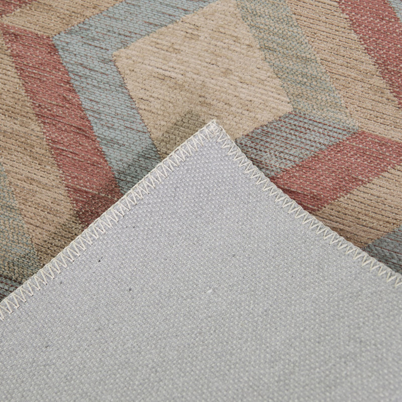 Tapis bleu / rouge Eloise, Rectangle 5 pi 3 po x 6 pi 11,9 po