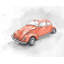 Ensemble de 4 napperons vintage en polyester tressé rouge Beetle