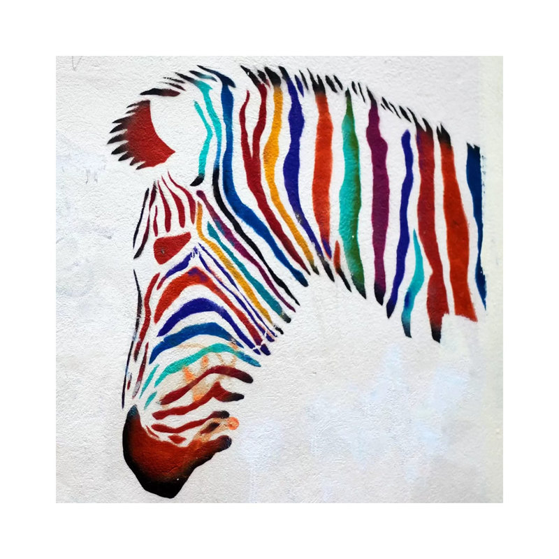 Zebra Graffiti by Unknown Artist - Wrapped Canvas Gallery-Wrapped Canvas Giclée