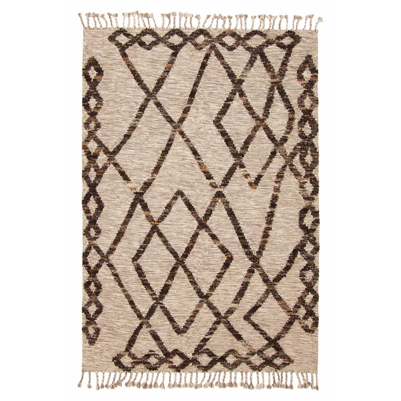 Tapis taupe unique 5 pi 5 po x 7 pi 7 po Tangier