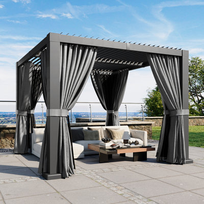  Pergola à persiennes en aluminium l 10 pi x P 10 pi