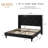 Modern Tufted Velvet Upholstered Bed With Charging Station & Storage Shelf ,No Box Spring Needed-52729269-52729266