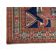Tapis rétro délavé 5 x 6 bleu marine et ivoire à motif tribal de style Anatolien