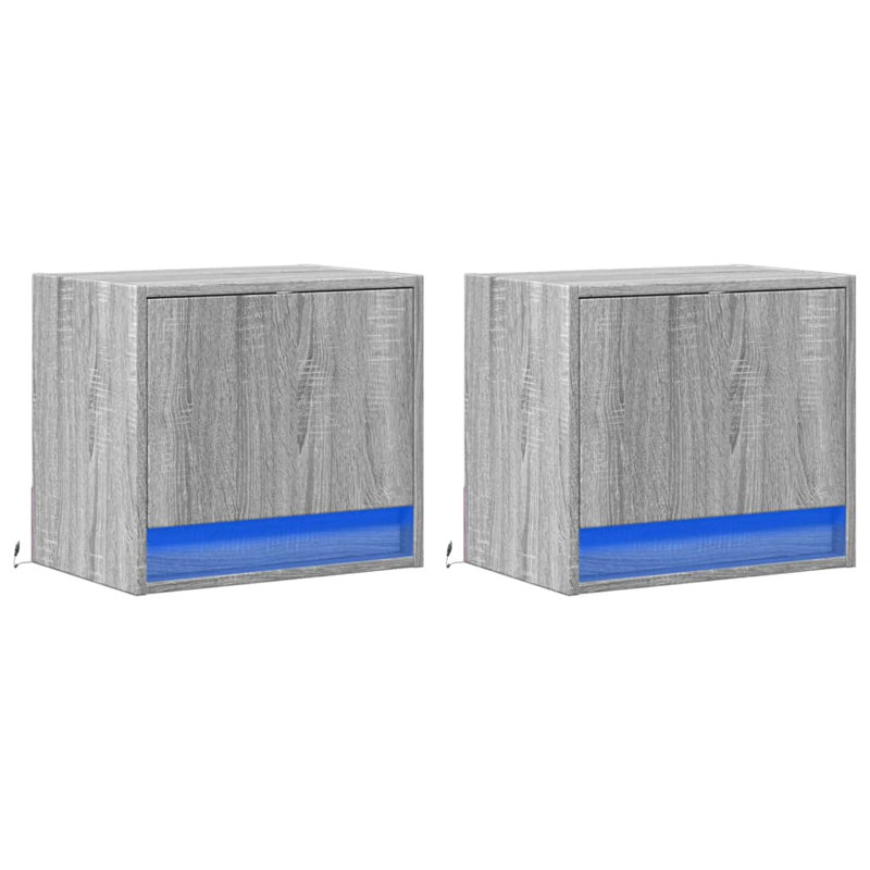 Daeshia 45cm W Manufactured Wood Bedside Table, Grey/Sonoma