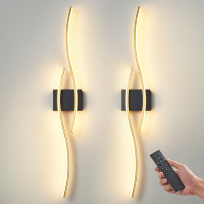 2-Pack Battery Operated Wall Sconces with Remote Control, Non-Hardwired, Easy Install