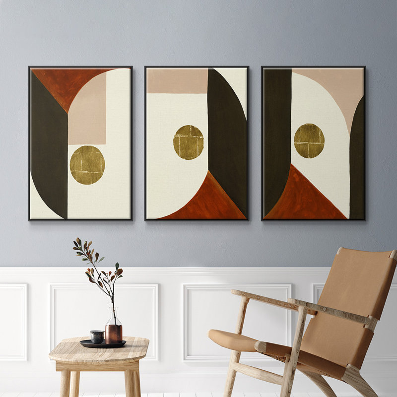 High Notes I - Ensemble de 3 reproductions encadrées sur toile, Noir, H 40 po x l 78 po