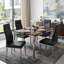 Ensemble de quatre chaises d'appoint en similicuir noir et argent-1783977680-1783977684