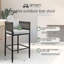 Tabouret de bar d'extérieur en aluminium avec corde grise et coussins Karan - ensemble de 3-723907655