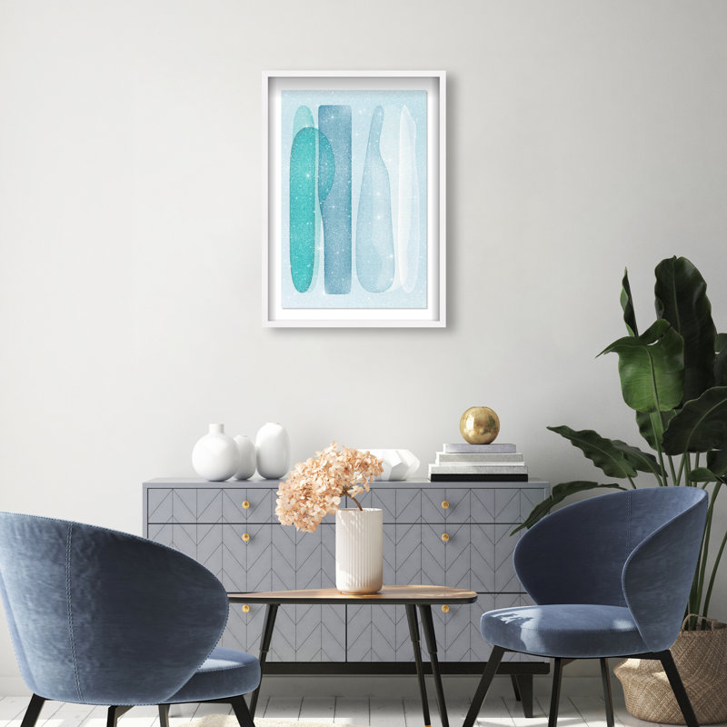 Glacier Fragments Shadowbox Abstract Print by Oliver Gal, Black Frame, 10 x 15, 31.5"H x 21.5"W, White Shadowbox