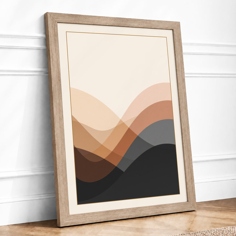 Earth Waves Minimalist - Print, A2 - 59.4 x 42.0 cm, Oak