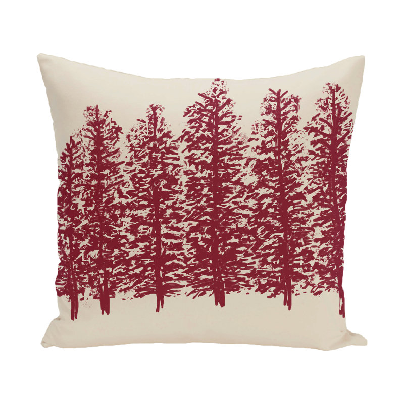  Through the Woods Flower Square Pillow Cover & Insert, Red, 16" H x 16" W