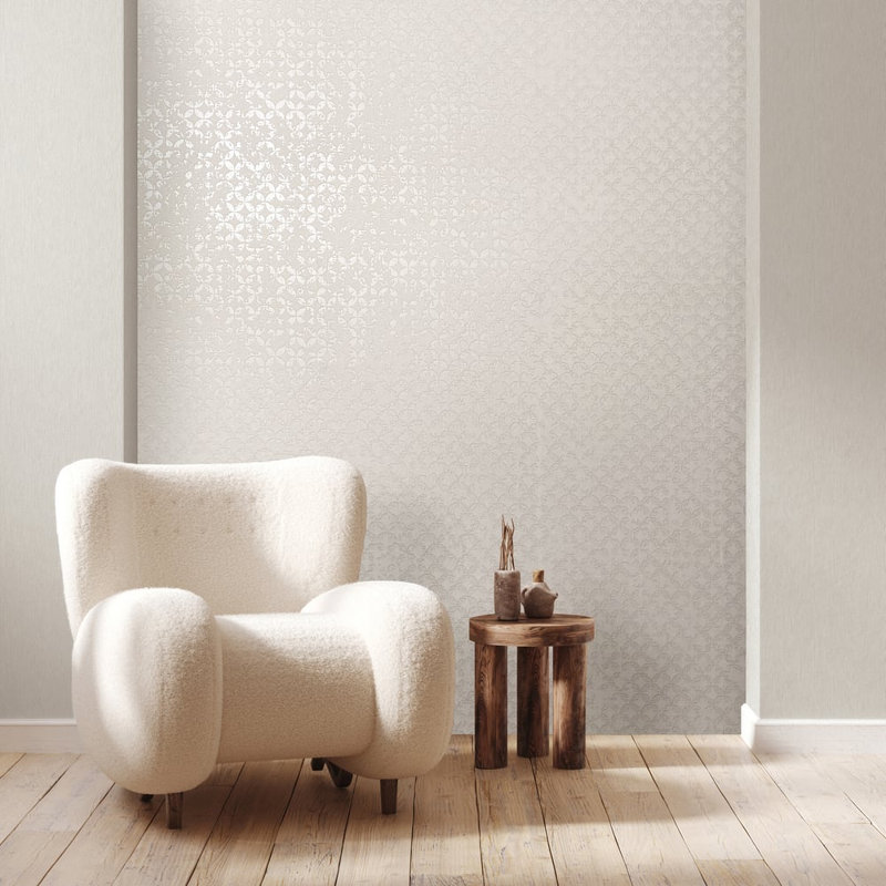City Romance Collection Stippled Geometric Wallpaper Roll, Cream