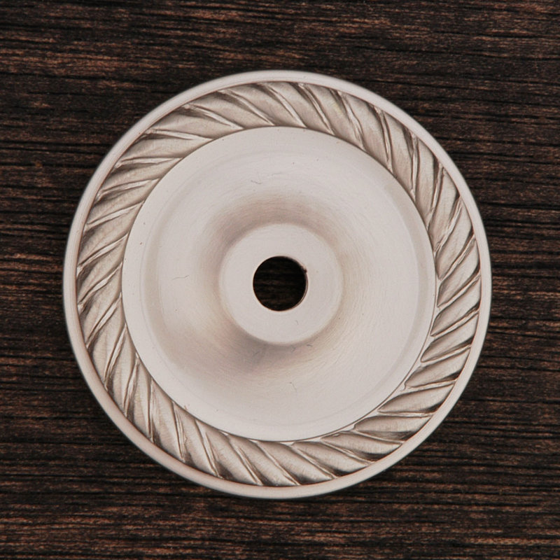 BP Series Rope Single Hole Knob Backplate, Satin Nickel