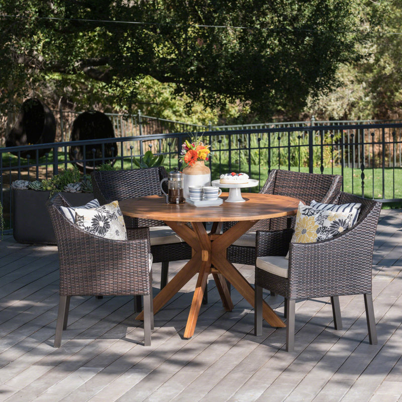 Pifer 5 Piece Dining Set with Cushions