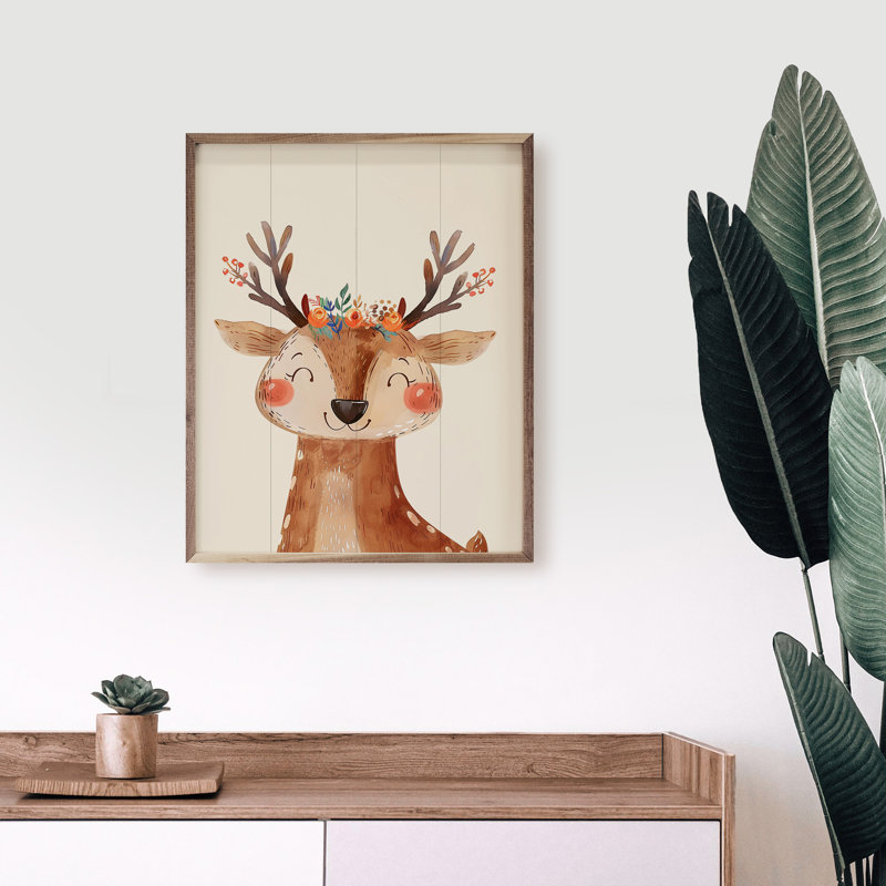 Boho Woodland Deer, H 20 po x l 16 po