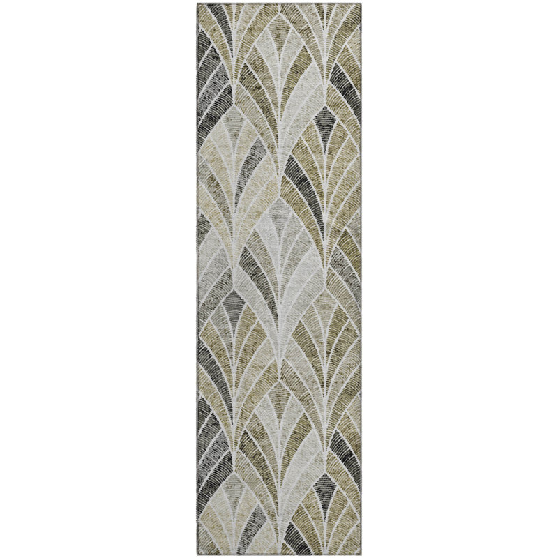 Premium Machine Washable Prisco Taupe Rug, Runner 2'3" x 7'6"