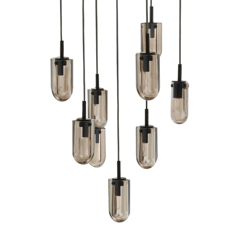 Javier Multi-Port Chandelier, Smoke, English Bronze, 5 Lights
