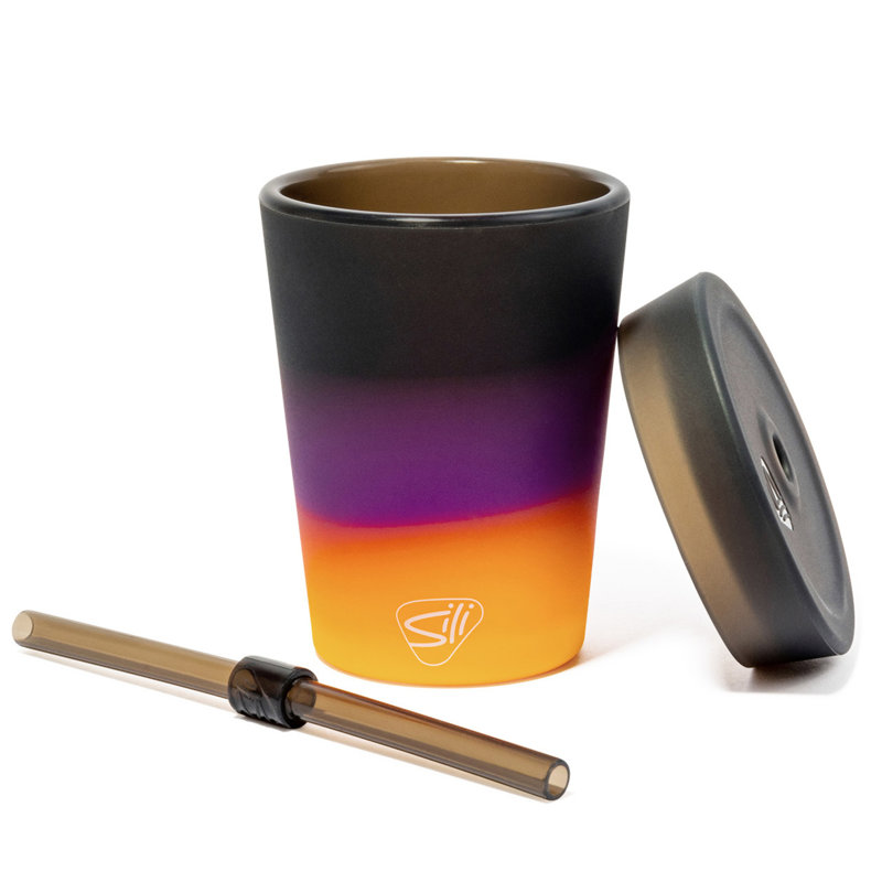 Silipint: Ensemble de 2 gobelets en silicone pour paille 8 oz - Sun Storm - Tasses incassables