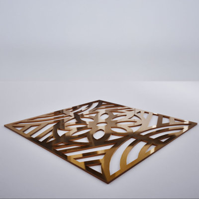 Petit panneau mural décoratif en acrylique Hesperia, petit, l 11 3/8 po x H 11 3/8 po x T 1/8 po, miroir bronze