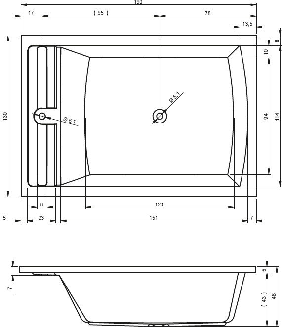 x Mounting / Installation Required Soaking Acrylic Bathtub