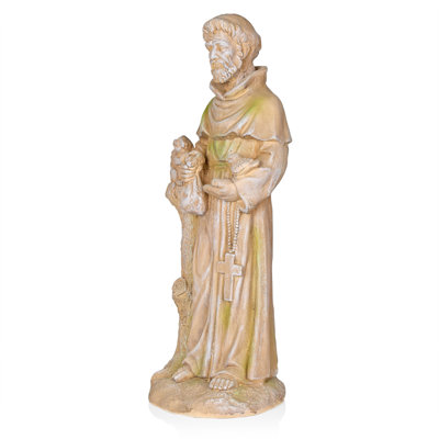 31"H Old World St. Francis Statue for Garden, Patio & Lawn