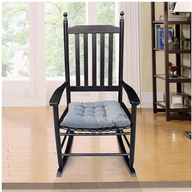 Chaise berçante en bois NOIR, sans passe-partout, Noir