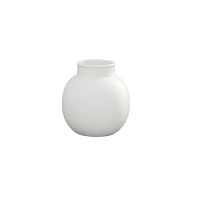 Vase en céramique rond à fini mat blanc