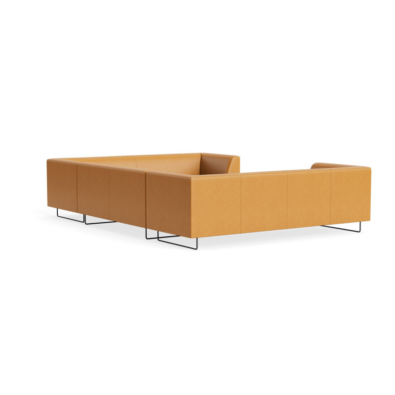MTO - Bonnie & Clyde U-Shaped Sectional w/ Black Legs, Canyon Leather