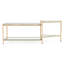 Mosk - Table basse moderne en marbre + verre + laiton