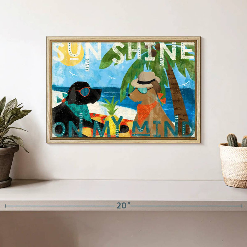 Good Vibes I, Cadre flottant en bois naturel, 13 po x 9 po