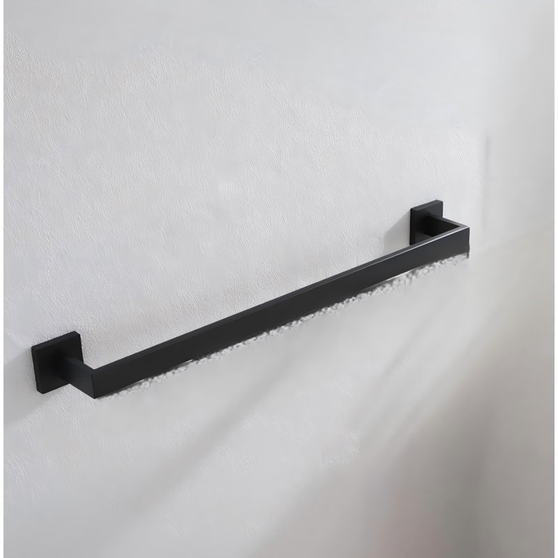 Porte-serviettes simple de 24 po, porte-serviettes de cuisine, porte-serviettes mural en acier inoxydable SUS304, noir mat