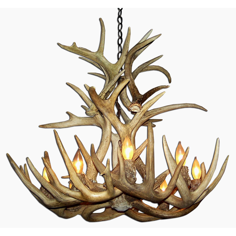 Musselwhite 9 - Light Dimmable Tiered Chandelier, Black/Natural Brown, No, No Shade
