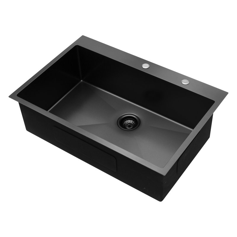 Évier de cuisine en acier inoxydable 33 x 22 x 10 po - construction, intérieur facile à nettoyer, comptoir en acier de 33 po x 22 po x 10 po solide et résistant, surface