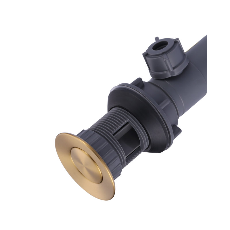 Lift Rod Bathroom Sink Drain with Overflow, Gold