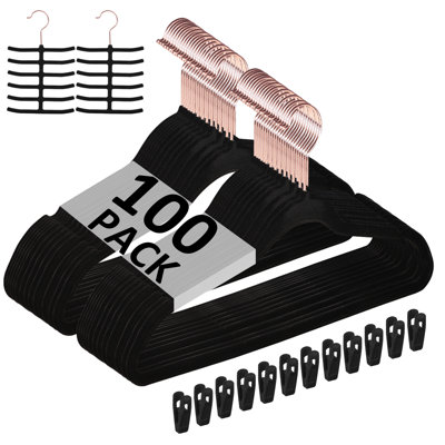 Mackaylee Non-Slip Velvet Hangers with Swivel Hook 