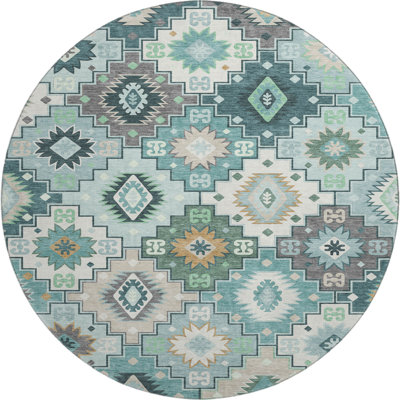 Premium Machine Washable Mayfield AMF2123 Ethnic Rug