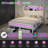 Bed Frame with Bookcase Storage Headboard and 2 Drawers Upholstered Tufted Wingback Beds-766630502-766630496